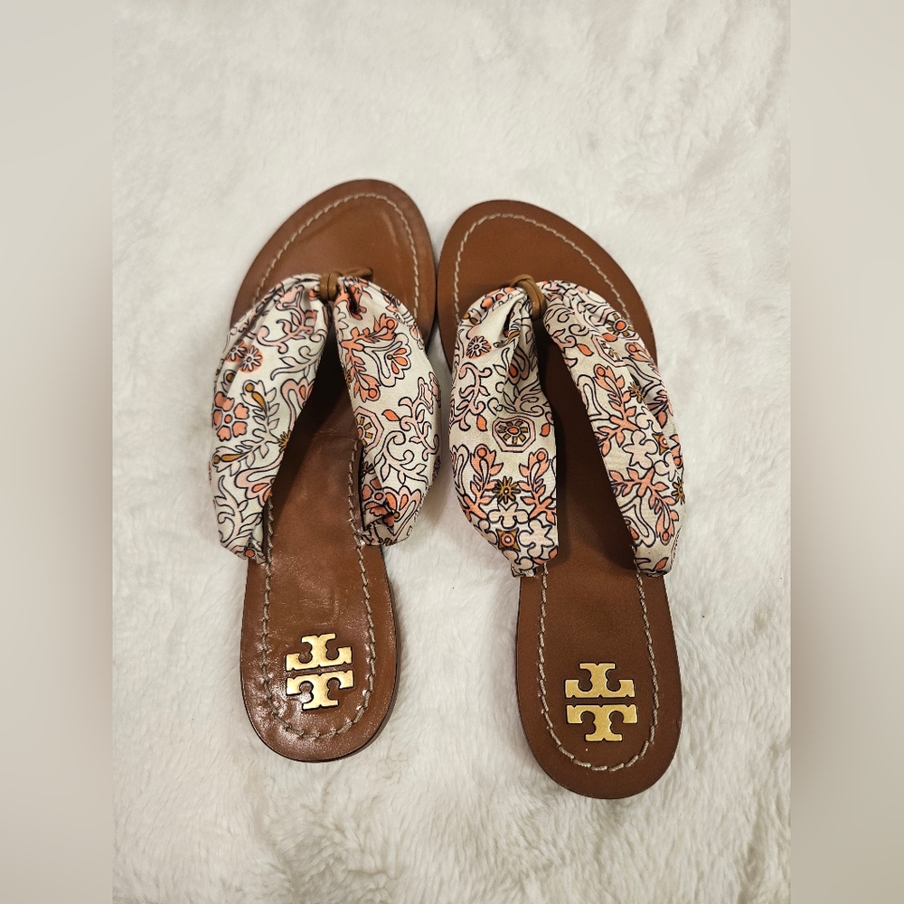 Tory Burch Carson Flat Thong Sandals Size 7.5M - Picture 3 of 4